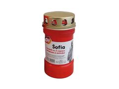 Candela cu 2 capace OTI Sofia, antiploaie si antivant, 45 h, Rosu