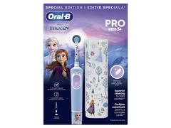 Periuta de dinti electrica Oral-B Pro Kids, Frozen, 2 moduri de periaj, 1 capat, 4 autocolante, pentru 3+ ani