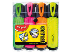 Set 4 markere Fluo Peps' Classic Maped, Multicolor