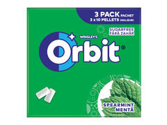 Orbit Spearmint guma de mestecat cu aroma de menta 3 x 10 buc 42 g