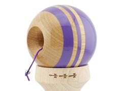 Jucarie de indemanare din lemn, Kendama X, Flippy, Rainbow, King Size V3, Super Sticky, 18 cm, Indigo, Maro