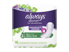 Absorbante pentru incontinenta urinara Always Discreet Pads, dimensiune small plus, 16 bucati