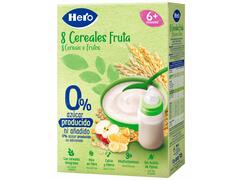 8 cereale cu fructe, fara lapte, 6+, 340g, Hero
