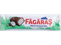 Baton cu 82% interior cu cocos si rom si glazura de cacao Fagaras 40g