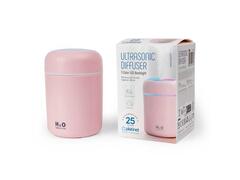 Umidificator Cu Difuzor De Aroma Platinet Birou Si Masina Ultra Portabil 300Ml 2W Roz