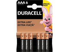 Set 6 baterii Duracell Basic AAA LR03