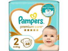 Scutece Pampers Premium Care Value Pack Marimea 2, Nou Nascut, 4-8 Kg, 68 Buc