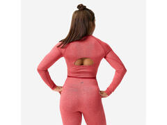 Bluză crop top Bodybuilding Roșu-Roz Damă - L