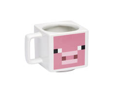 Cana Minecraft, model Pig, 300 ML, Alb cu décor