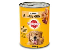 Pedigree hrana umeda la conserva pentru caini adulti cu pui si morcov in aspic 1200g