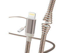 Cablu de date Hama, metal, Lightning, 1.5m, Auriu