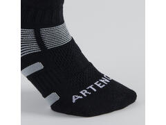 Set 3 Perechi Şosete Mid Tenis RS560 Negru-Gri Adulți  - 35/38