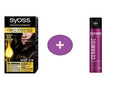 Vopsea De Par Syoss Oleo Intense 3-10 Saten Intens, 115Ml + Fixativ De Par Syoss Ceramide 300ML, al 2 lea la -50%