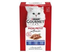 Gourmet  Mon Petit cu Somon, Ton, Pastrav in sos, hrana umeda pentru pisici, 6 x 50 g