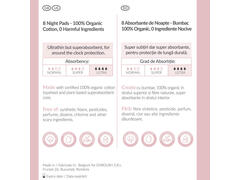 Absorbante din bumbac organic Enroush Night, 8 bucati