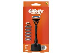Aparat de ras Gillette Fusion5 cu suport pentru aparatul de ras, maner + 4 rezerve
