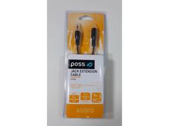 Cablu audio Jack M/F Poss PSAUD04, 5 m, 3.5 mm, Negru