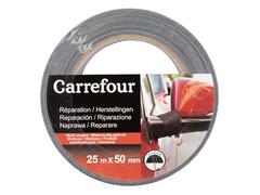 Banda adeziva pentru reparatii Carrefour, 25 m x 50 mm, Negru