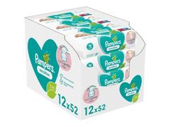 W Servetele umede pentru bebelusi Pampers Sensitive, 12 pachete de 52 servetele = 624 buc