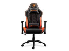 Scaun Gaming Cougar Outrider, Piele, Cadru metalic (Negru/Portocaliu)