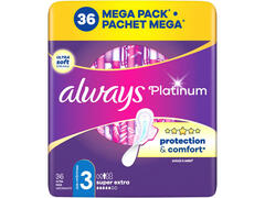 Absorbante Always Platinum Mega Pack, marimea 3, 36 bucati