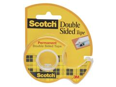 Banda dublu adeziva Scotch, transparenta, cu dispenser, 12 mm x 6.3 m