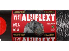Alufix-Saci Menaj Aluflexy Extra Rezistenti Cu Banda, 60L, Ldpe 64X69Cm, Gri, 10 Buc, Bax*12