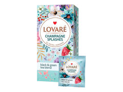 Amestesc de ceai negru, ceai verde, capsune Lovare Champagne Splashes, 24 pliculete