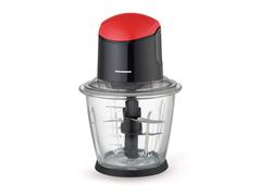 Tocator electric Heinner HMC-K500BKR, 500 W, Bol sticla 1.5 L, 3 cutite inox, Negru/Rosu