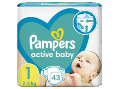 Scutece Active Baby Marimea 1 2-5kg 43buc Pampers