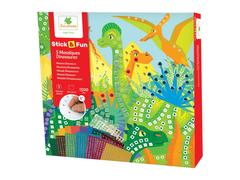 Kit de creatie Sycamore Stick n Fun Mozaic Dinozauri, 5 planse, 1500 piese, Multicolor