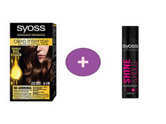 Vopsea De Par Syoss Oleo Intense 4-18 Saten Mokka, 115ML + Fixativ De Par Syoss Shine & Hold 300ML, al 2 lea la -50%