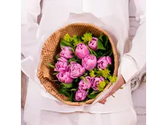 Buchet cu 11 lalele duble mov