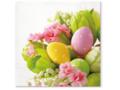Set 20 servetele Paste Herlitz, model buchet de flori cu oua, hartie, 3 straturi, 33x33 cm, Multicolor