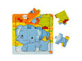 Mini puzzle din lemn, Animalute, 9 piese