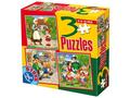 Set 3 puzzle basme D-Toys, 6/9/16 piese