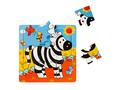 Mini puzzle din lemn, Animalute, 9 piese