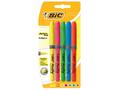 Set 5 evidentiatoare BIC Highlighter Grip, varf mediu tesit, Multicolor