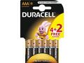 Baterii alkaline Duracell LR03 AAA 1.5V 4+2buc