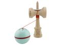 Jucarie de indemanare din lemn, Kendama X, Flippy, Silken, King Size V3, Super Sticky, 18 cm, Verde Mint