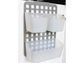 Organizator modular, 1 cos L + 2 cosuri S, 25.5x10.5x36 cm, PP, Alb/Gri