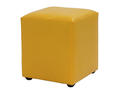 Taburet Cube, tapiterie piele ecologica, galben IP 22168, 45x37x37 cm