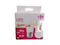 Set 2 becuri LED Carrefour, E27, 60 W, 806 lm, 4000 K, Alb rece