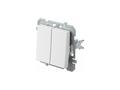 Intrerupator dublu Tem Logiq, alb, 10 A x 250 V