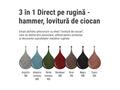 Vopsea alchidica pentru metal Kober 3 in 1 Hammer, interior/exterior, bordeaux, 2.5 l