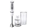 Mixer vertical Braun MQ5220WH, 1000 W, Pahar gradat 0.6 l, Tocator 0.35 l, 21 trepte viteza, Alb/Gri