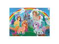 Puzzle Witty Puzzlezz, 100 piese, Unicorni si curcubeu