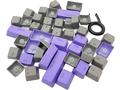 Kit butoane Royal Kludge PBT Double-Shot Keycaps, 61 taste, translucide, compatibile Cherry MX, US, Gri/Mov, KC-24