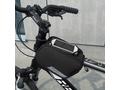 Geanta pentru bicicleta, Wozinsky, 20x15x12cm, montare cadru, 1.5L, impermeabila, suport telefon, negru, BK12