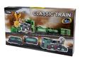 Tren electric cu sunete si efect fum, locomotiva, 3 vagoane, plastic, Multicolor